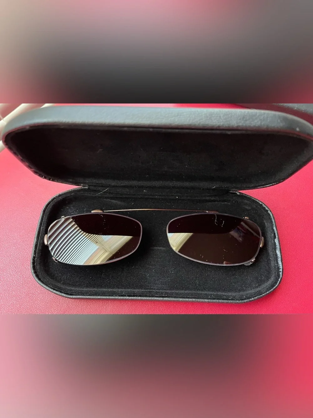 Oliver Peoples Gold Frame Prescription Glasses with Amber Temples &Dark Clip-On